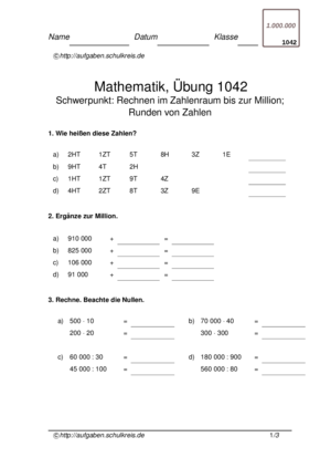 Klassenarbeit 1042